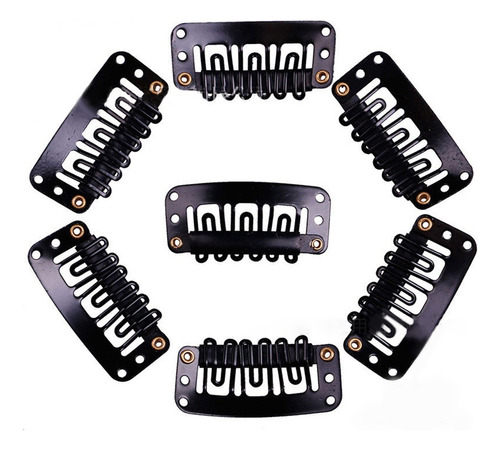 10 Unidades Micro Pinzas Clip Para Extensiones Color Negro