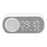 Mini Reloj Despertador Digital Parlante Bt Radio Tarjeta Sd Color Blanco