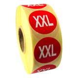 Rollo Etiquetas Talle Xxl Ø 25mm Rojo X1000 Unidad Adhesivo