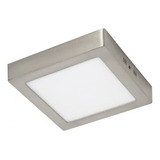 Foco Panel Led Plafón Cuadrado Níquel Sobrepuesto 12w 220v Color Níquel Blanco Neutro 4000 °k