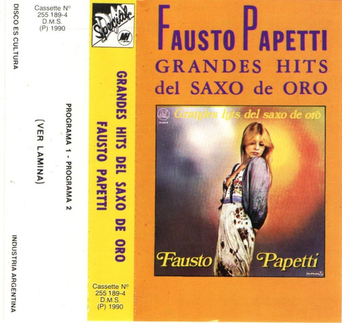 Cassette Orig. Fausto Papetti Grandes Hits Del Saxo De Oro