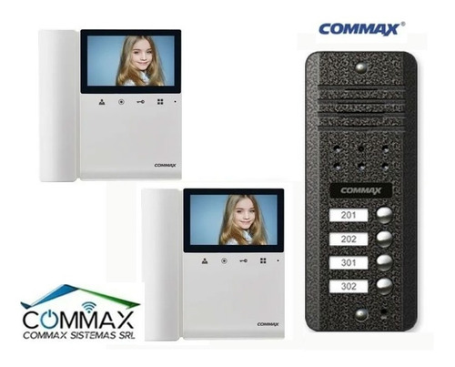 Kit Commax Portero Visor 2 Timbres Departamentos Ph 43k 4dc