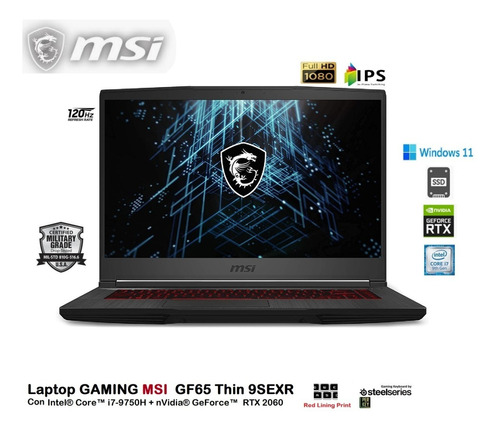Msi Gaming Core I7-9750h 16gb 256gb 15.6fhd Rtx 2060 6gb W11