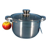 Cacerola Tapa De Vidrio Acero Inoxidable Vl-7014 4,8lts 22cm