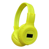 Audífonos Bluetooth Recargables Radio Fm N65 Con Pantalla Color Amarillo