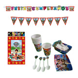 Kit Deco Completo Vasos+platos Paw Patrol Patrulla 12niños