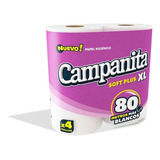 Campanita Papel Higienico Xl 80mts Soft Plus. El Mejor!!