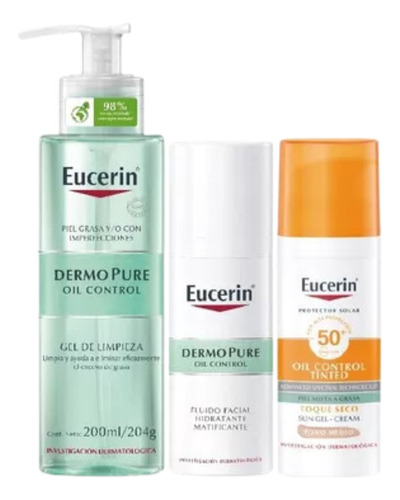 Combo Eucerin Hidratacion Facial Y Proteccion Solar T Medio