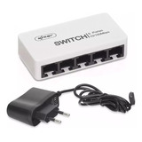 Hub Switch 5 Portas Com Fonte 10/100mbps Conector Rj45
