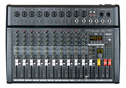 Onax Pro Sx12 Power Mixer Potenciada 99 Fx Dsp Bt Usb Lowcut