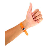 Pulseira De Identificação Vinil Slim Laranja - 100 Unidades