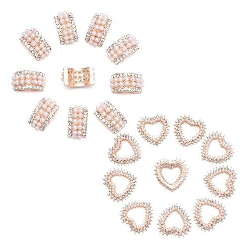 Botones De Diamantes De Imitación, Horquillas De Perlas Con