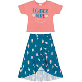 Conjunto Infantil Feminino Curto Rosa Leader Girl - Malwee