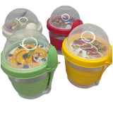 Pack 2 Vasos Para Yogurt Con Tapa + Cuchara Cereal Postres