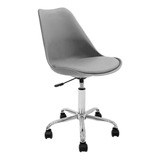 Silla De Oficina Y Escritorio Tulip Con Asiento Acolchado Color Gris Material Del Tapizado Polipropileno