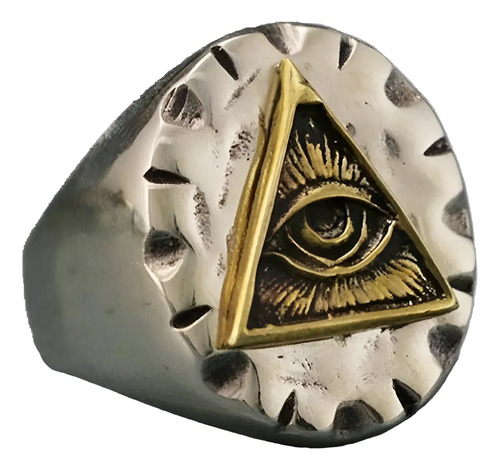 Anillo Masónico Ojo Que Todo Lo Ve Acero Inoxidable Calavera