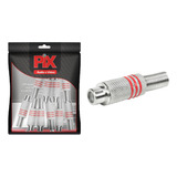 10x Plug Rca Fêmea Linha Profissional 6mm Vermelho -original