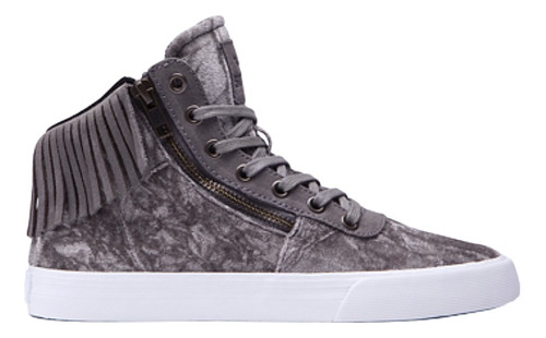 Tenis Supra Skytop Blancos Gris Con Flecos