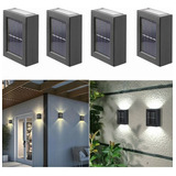 4 X Arandela Solar Slim 2 Focos Luminaria Parede Externo Ip6