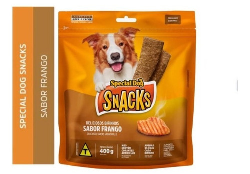  Snacks Bifinho Special Dog Sabor Frango Embalagem 400gr 