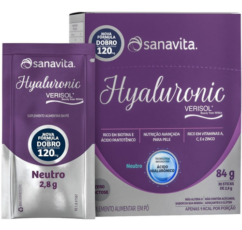 Hyaluronic Verisol Neutro Display 30sachês - Sanavita