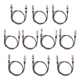 Cable Dmx De 10 Piezas, 5 M/5 Pies, Xlr, 3 Pines M/f, Negro