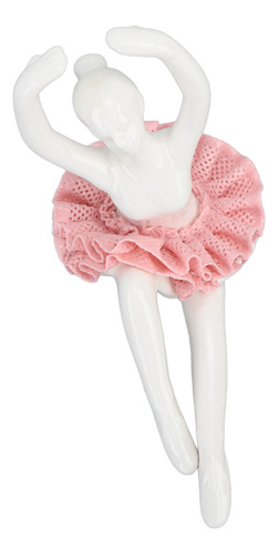 Estatua De Bailarina De Ballet De Cerámica Rosa Para Decorac