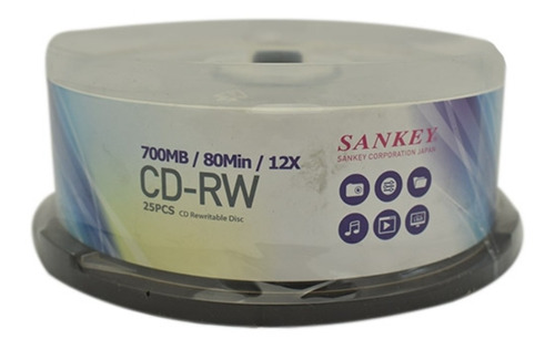 Cd-rw .25 Unidades. Sankey - Unidad a $2400