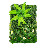 Jardin Vertical Artificial Muro Verde Helechos Y Flores X10u