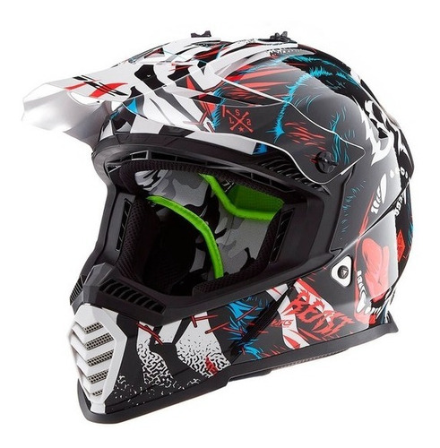 Casco Ls2 437 Fast Beast Black White - Andes Motors