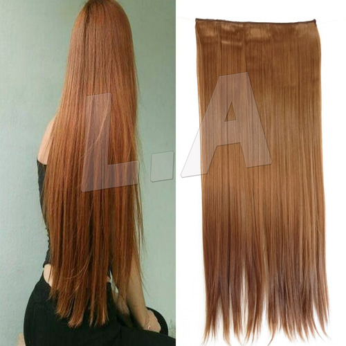 Cabelo Aplique Ruivo Cobre Liso Idêntico Ao Natural Humano 