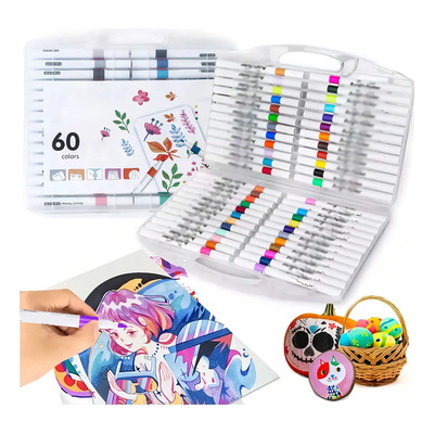 60 Colores Marcadores Acrílica Pincel Plumones Punta Pincel Para Cómic Diseño Dibujo Escolar | MercadoLibre