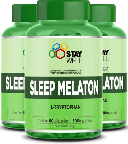 3 Sleep Melaton 500mg Stay Well -  60 Cápsulas