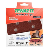 Tenazit Disco De Lija Grueso Velcro De 5 Pulgadas 5 Piezas