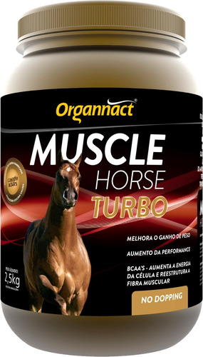 Muscle Horse Turbo 2,5kg Organnact 2,5 Kg Equino Cavalo