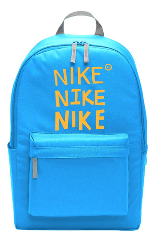 Mochila Nike Heritage Face 2.0 Original Color Azul / Naranja