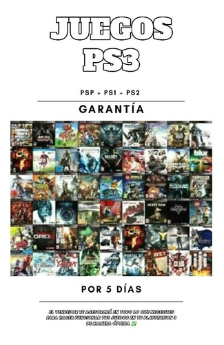 1000 Videojuegos Ps3 - Playstation 3 - Oferta 30% Off