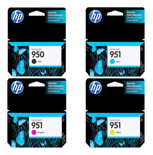 Juego De Cartuchos 4 Originales Hp 950 Bk 951 Cmy 8610 8620