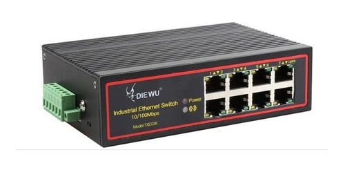 Switch 8 Portas Giga Industrial Fast Ethernet Diewu Promoção