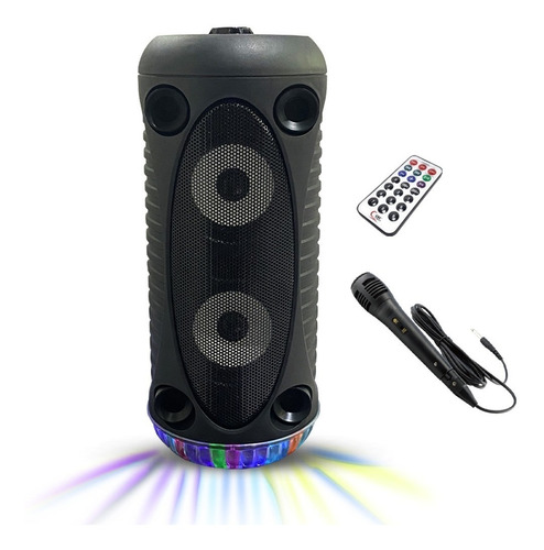 Parlante Karaoke Portátil Bluetooth Usb Sd Led + Microfono