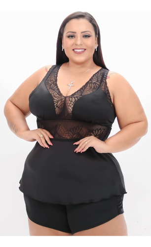 Short Dool Plus Size Em Liganete Com Renda 48 Ao 56