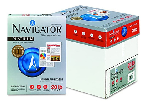 Caja De Papel Navigator Premium 20lb 500 Hojas Extra Blanco