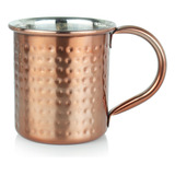 Caneca Moscow Mule Inox Cobreado Martelado 400ml Mimostyle