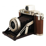 Câmera Fotográfica Decorativa Antiga Marrom 15x16x18cm Retrô