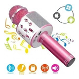 Micrófono Inalámbrico Portátil Bluetooth De Karaoke Color Pink