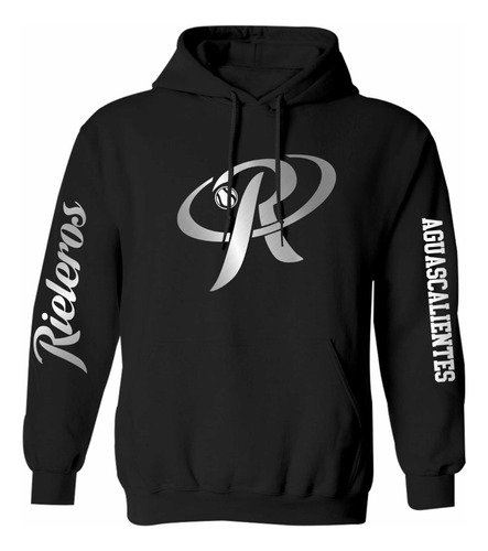 Sudadera Negra Modelo Rieleros De Aguascalientes Silver