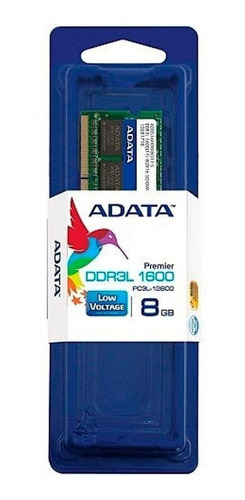 Memoria Ram Adata Para Laptop Ddr3l 1x8gb Adds1600w8g11-s