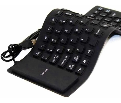 Teclado Goma Flexible Siliconado Impermeable Cable Usb