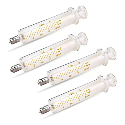 4×jeringas Vidrio Luer Lock Aa, 20 Ml, Sin Junwt