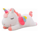 Unicornio Pony De Peluche Arcoiris Tipo Pegaso Almohada 50cm